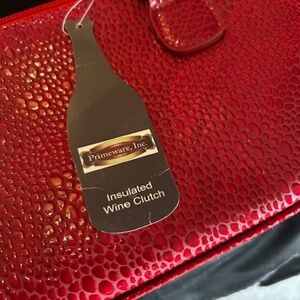 Primeware Insulated Wine Clutch Carrier Purse with corkscrew